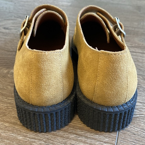 Re/Done 70s Creeper Shoes Tan Low Platform w Monk Strap Buckle in Cuoio Suede 39 - Picture 5 of 8